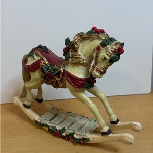Vintage Christmas Rocking Horse Figurine